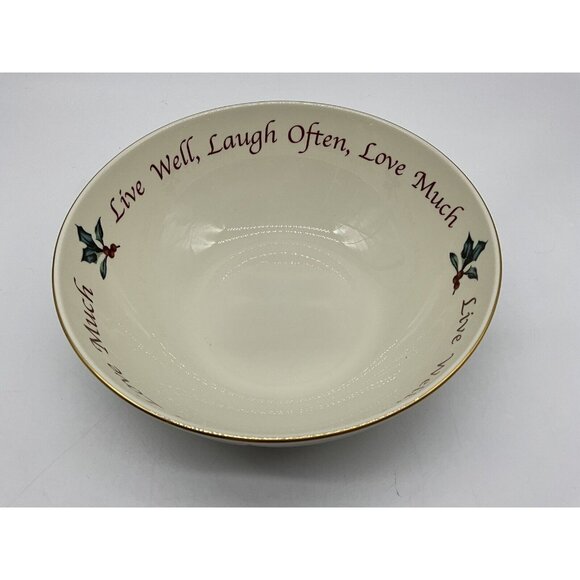 LENOX American Home Collection Winter Greetings 9 Inch Holiday BOWL Serveware - Picture 9 of 16